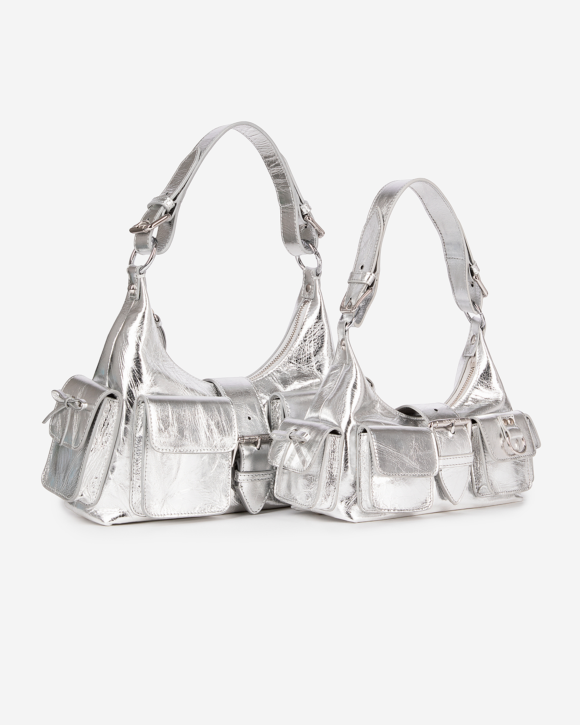 Amelia bag in silver leather