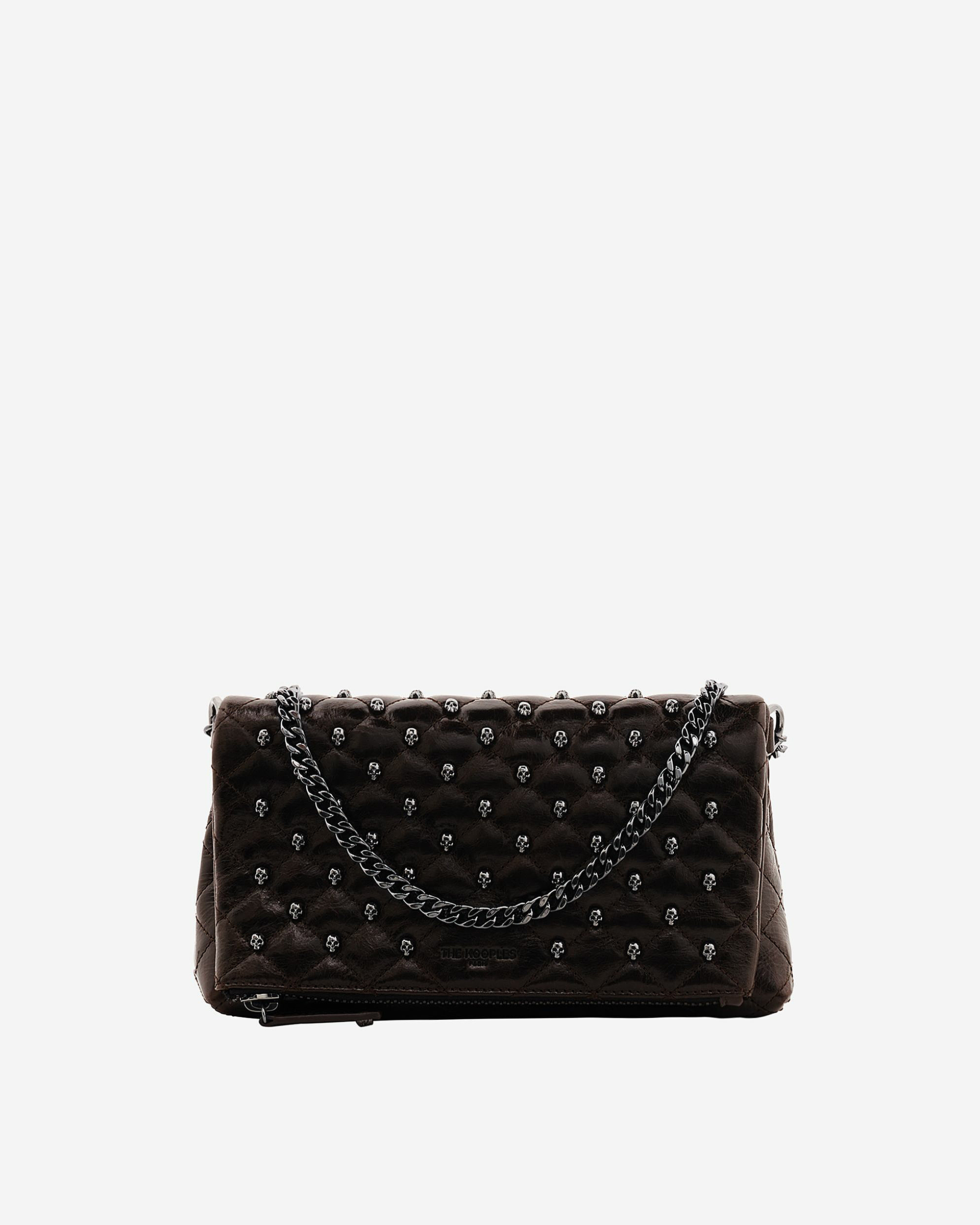 Heritage small clutch bag in brown cracked leather