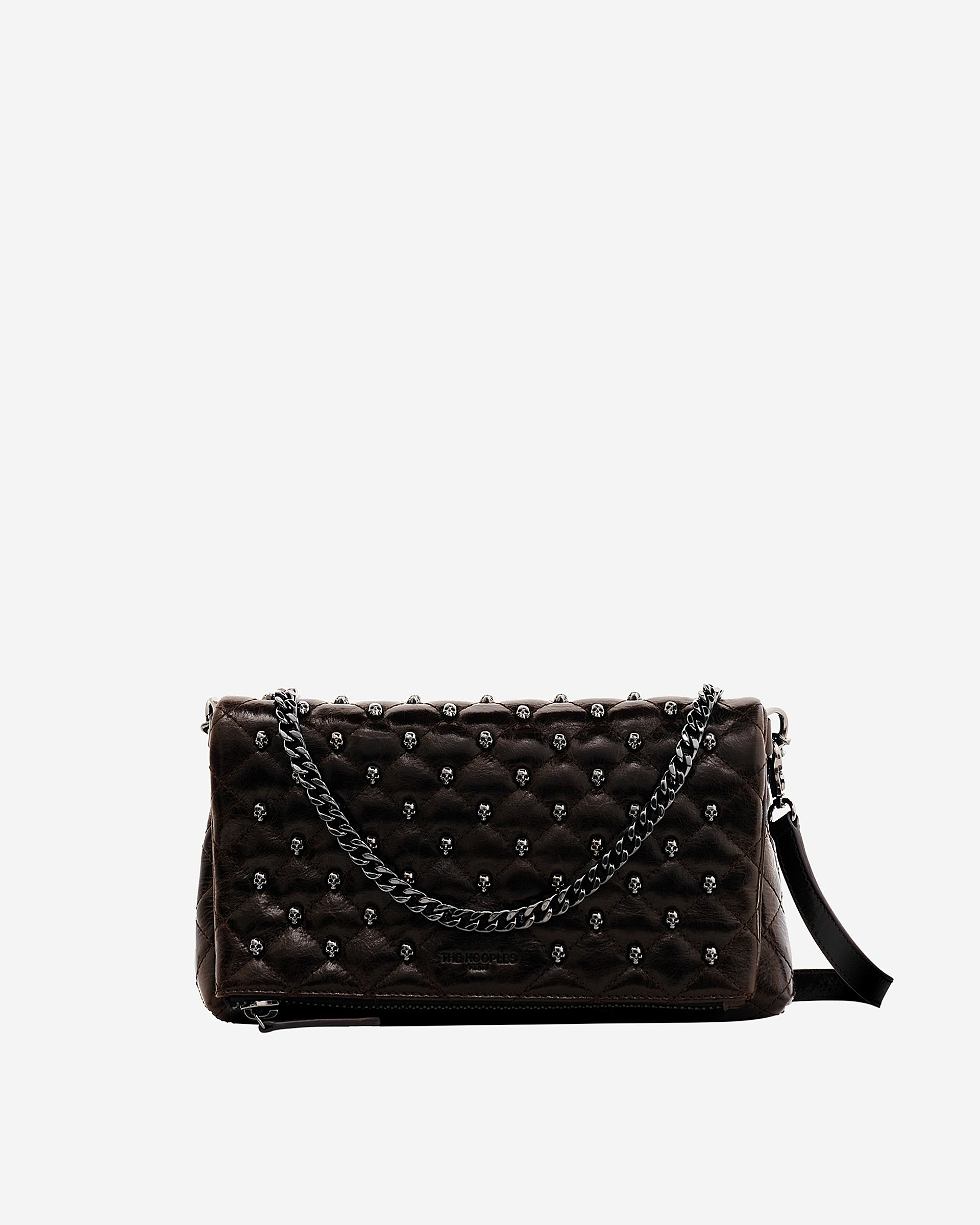 Heritage small clutch bag in brown cracked leather