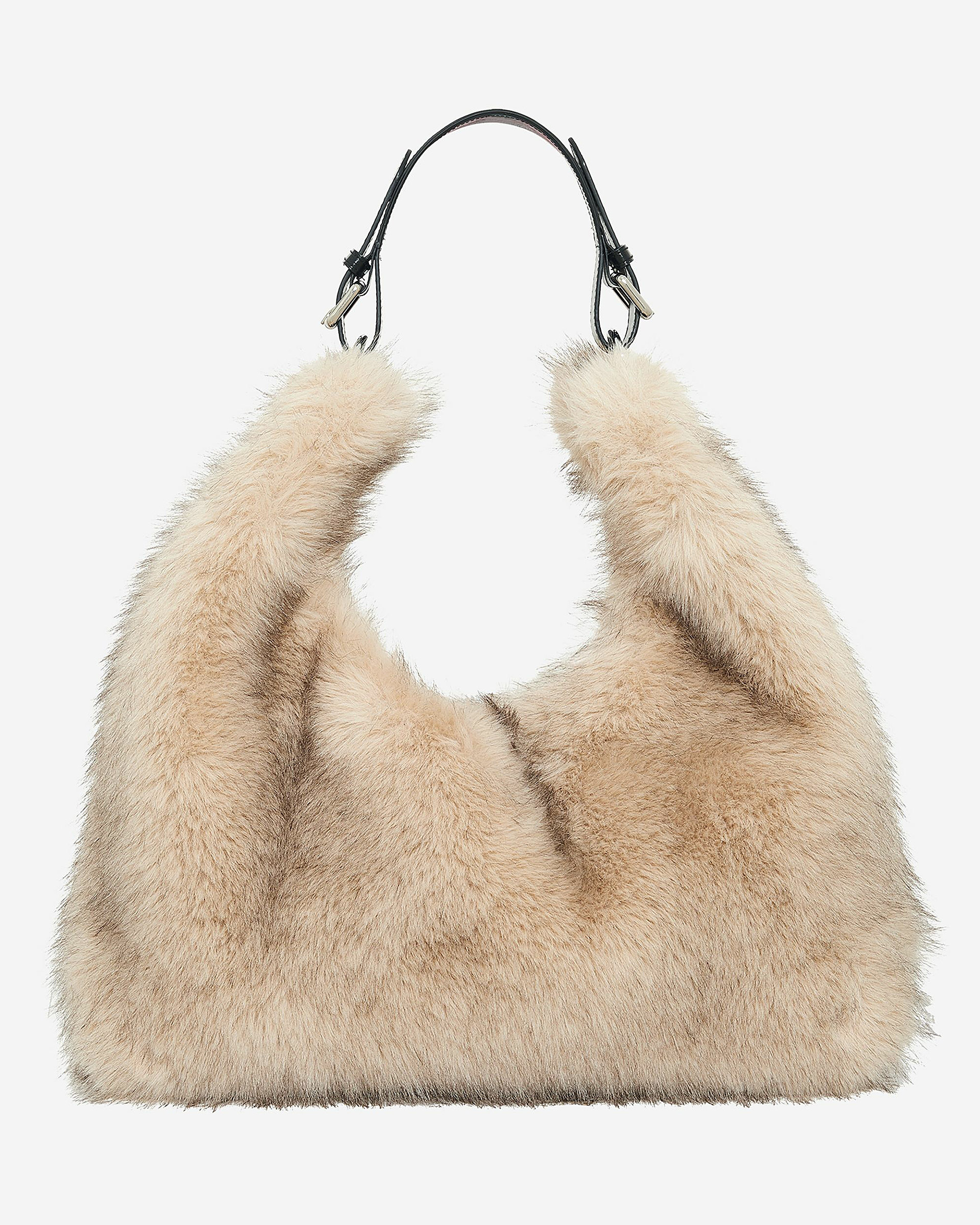 Beige fur-effect bag