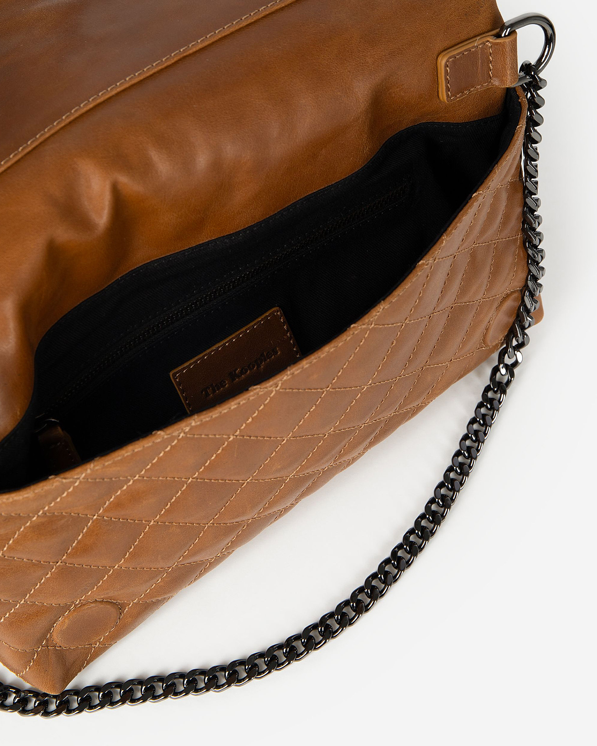 Héritage small clutch bag in cognac cracked leather