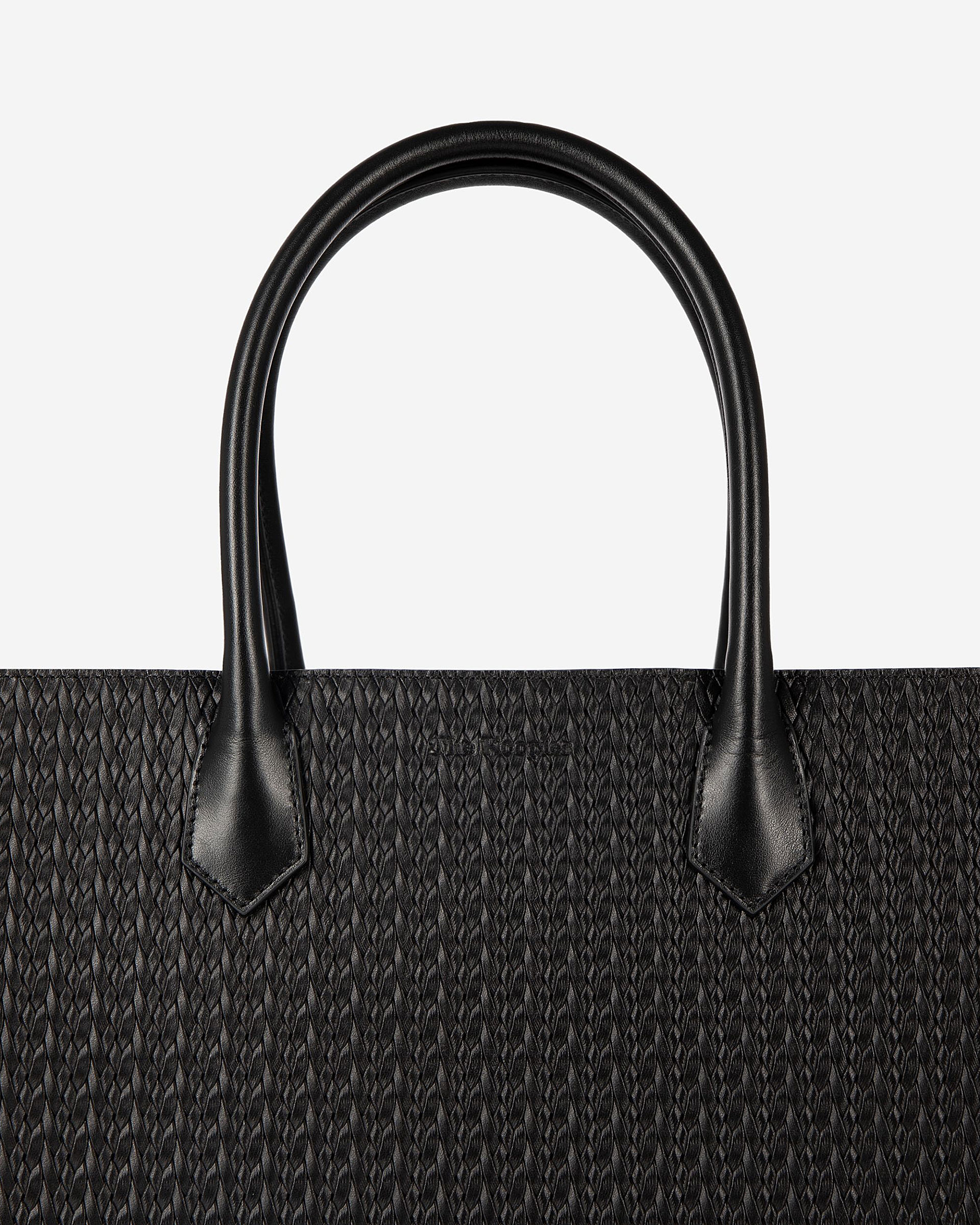 Ming L tote bag in black woven leather