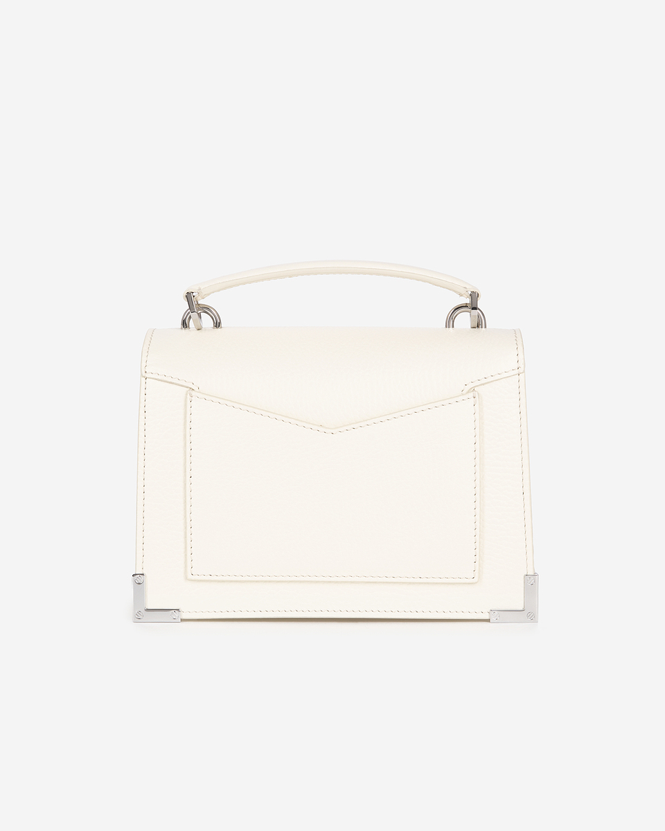 Emily small white grained leather bag