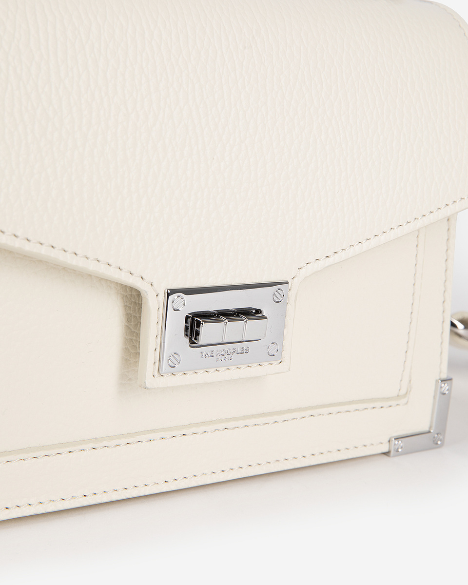 Emily small white grained leather bag
