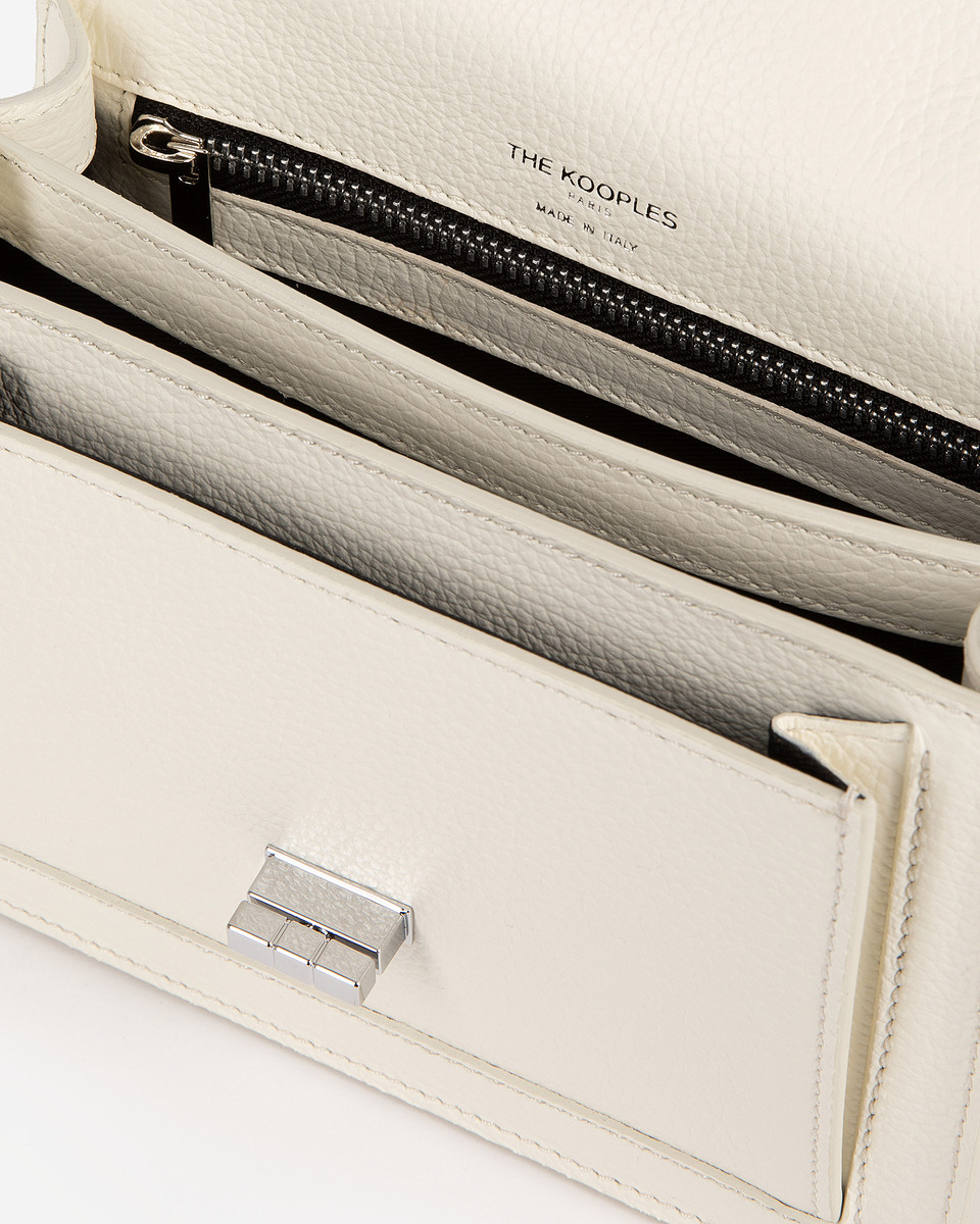 Emily small white grained leather bag