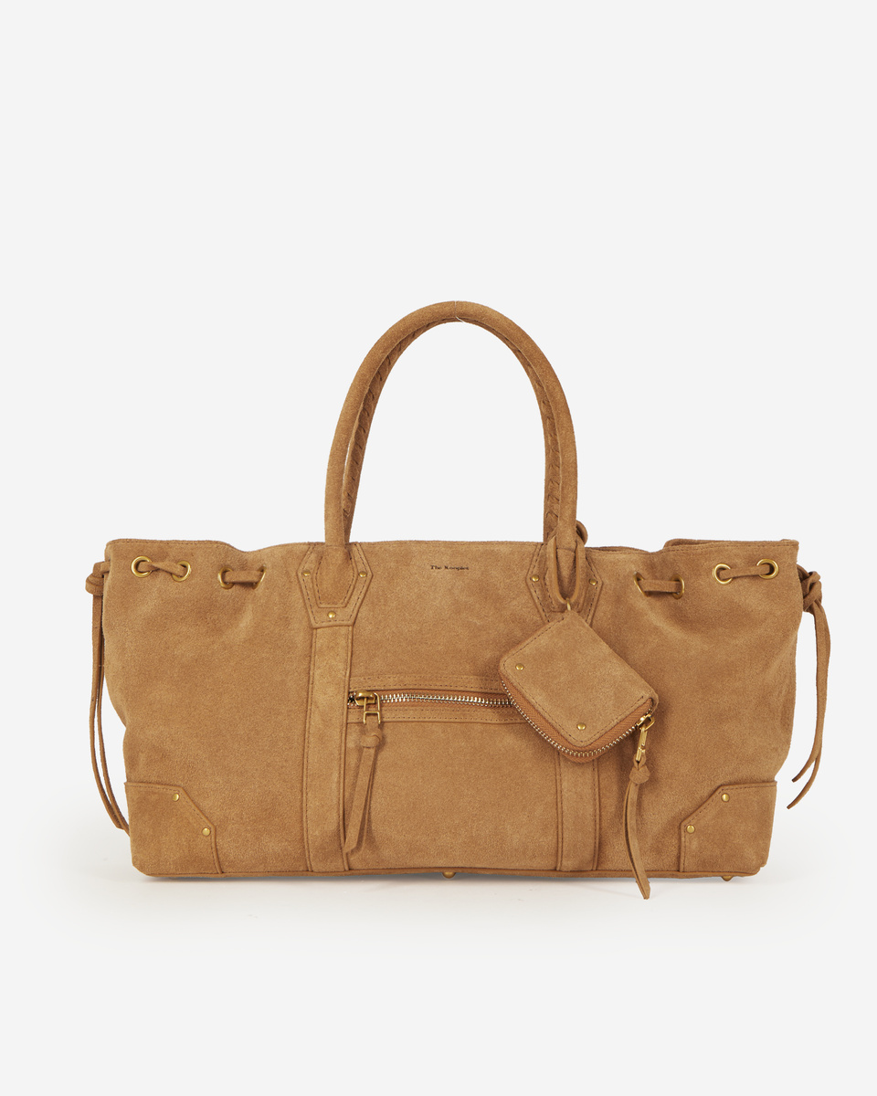 Brown suede tote bag