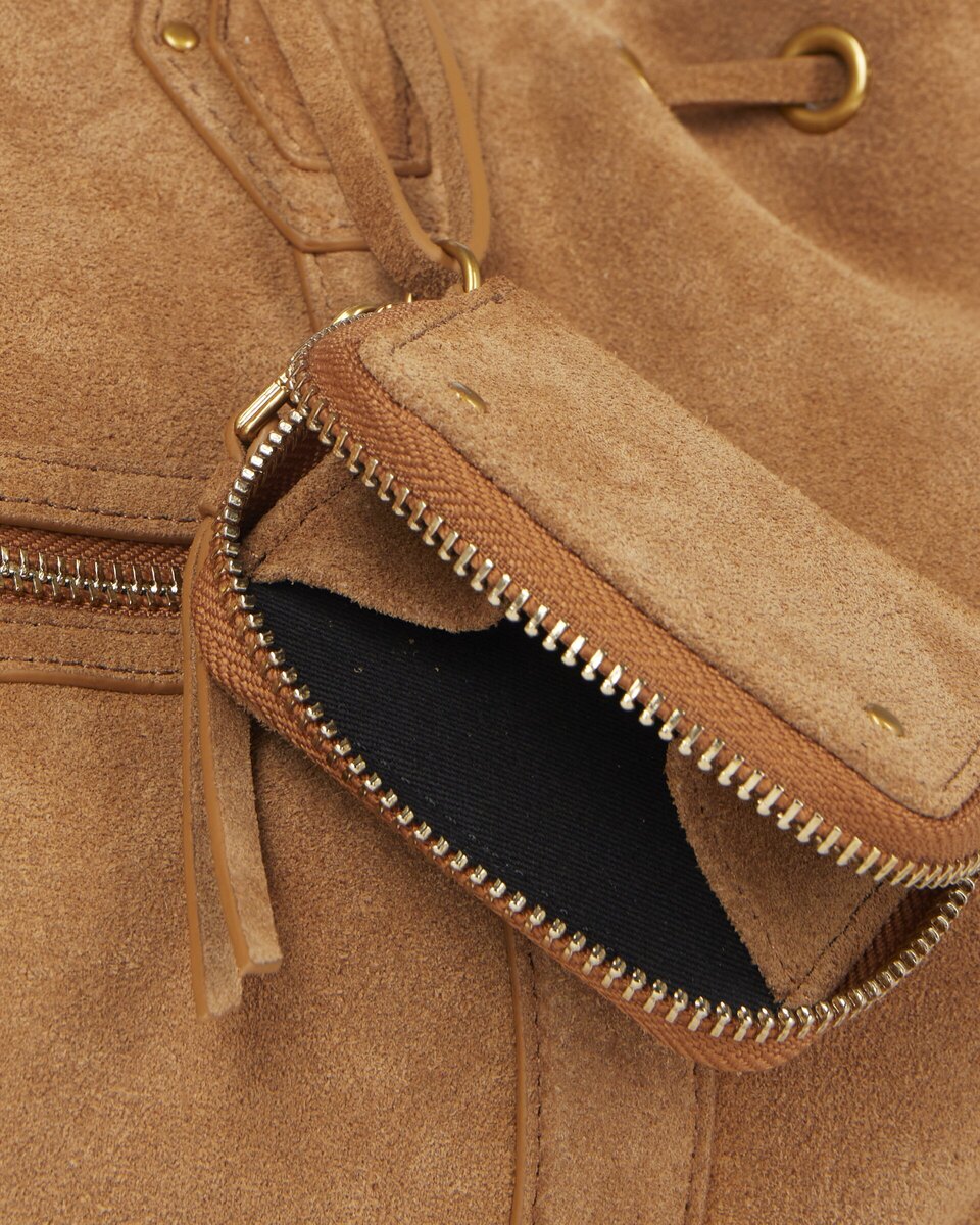 Brown suede tote bag