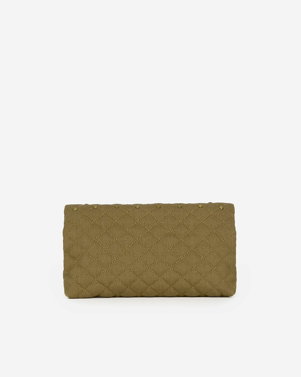 Small khaki canvas heritage clutch bag
