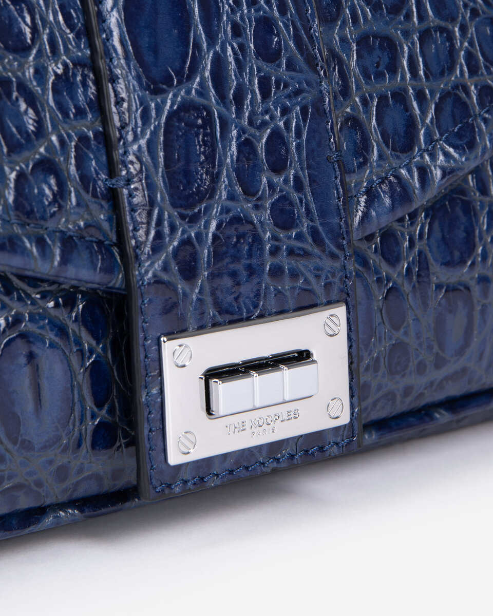 Blue embossed leather bag