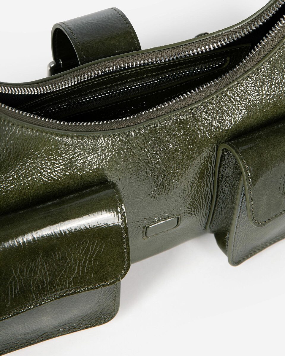 Amelia bag in green cracked leather