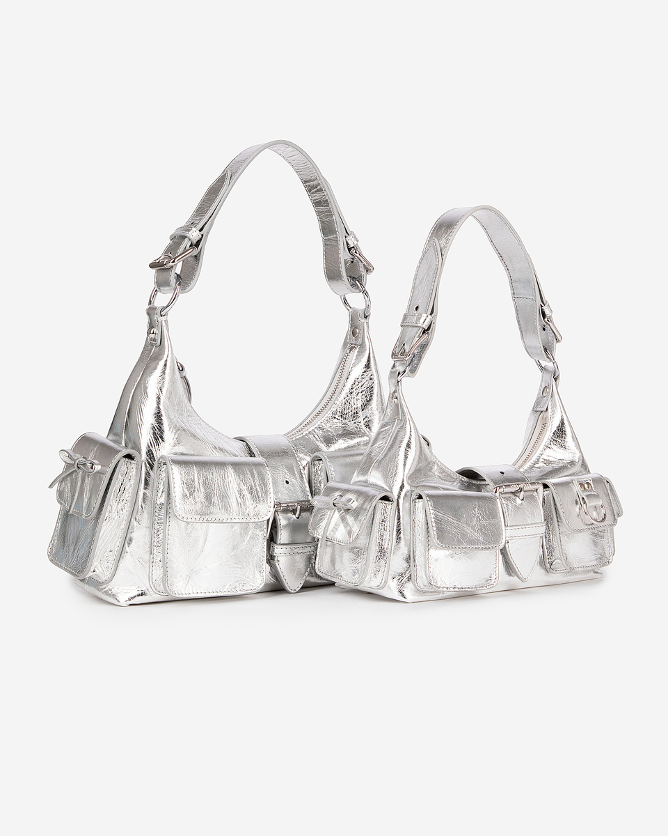 Amelia bag in silver leather