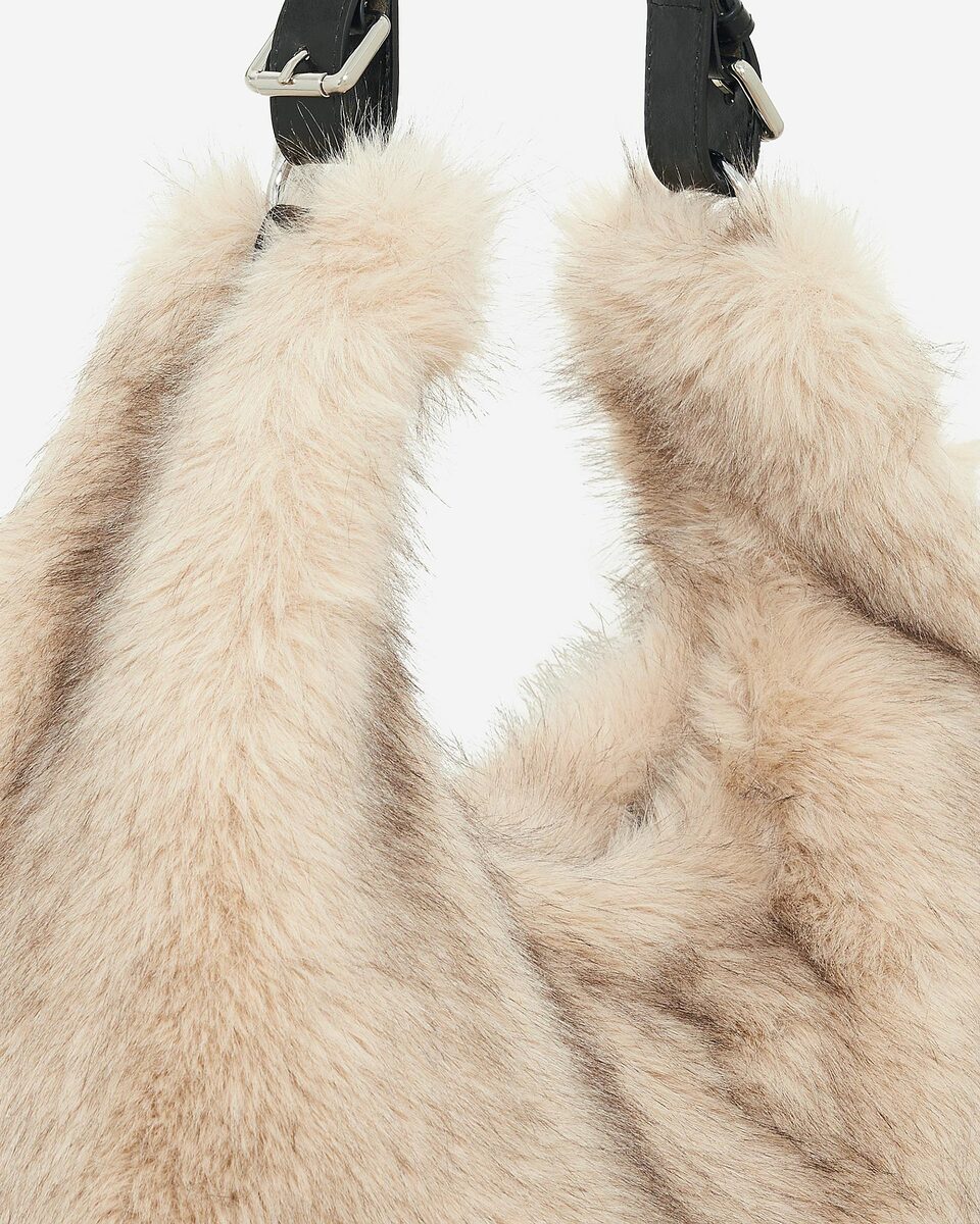 Beige fur-effect bag