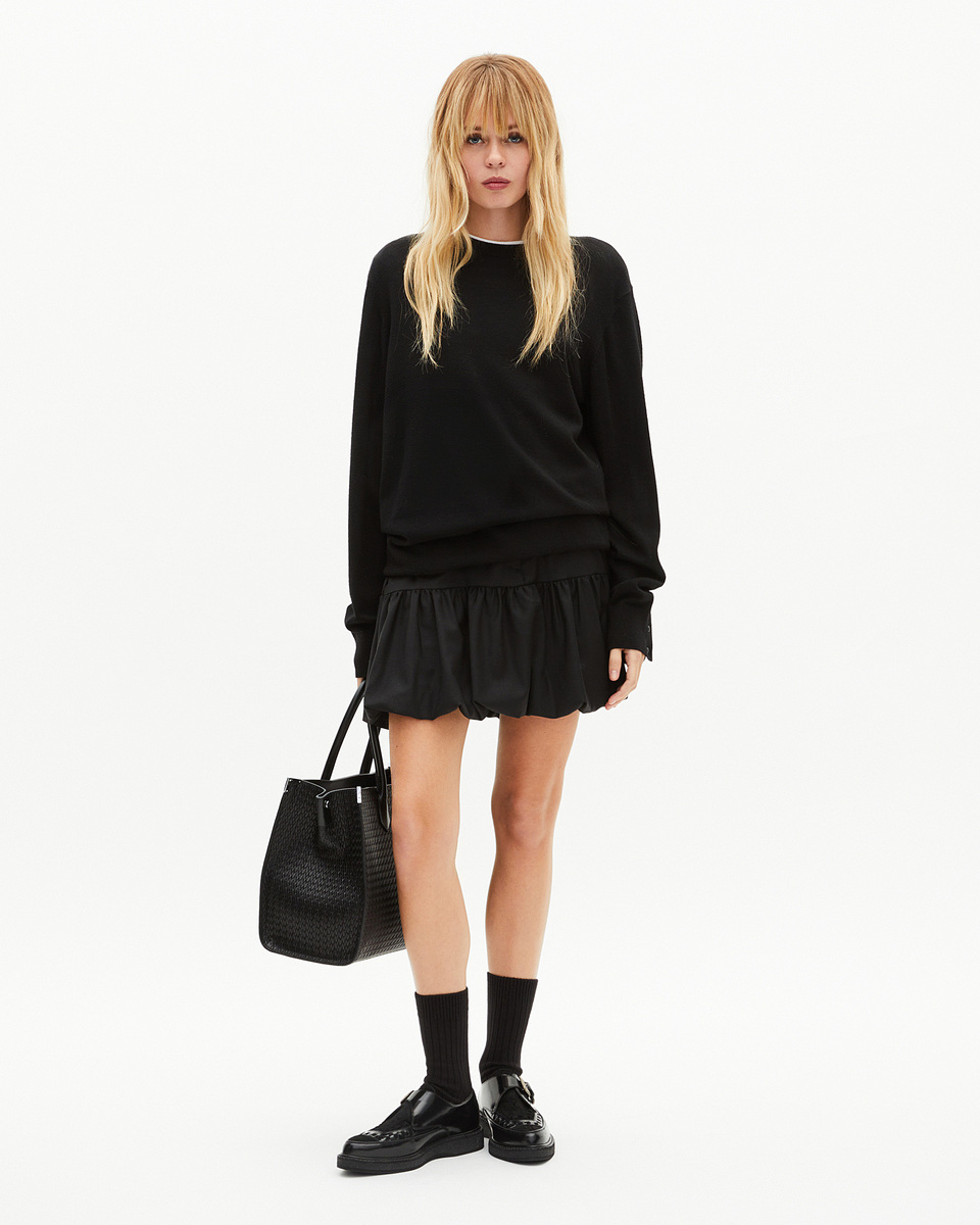 Ming L tote bag in black woven leather