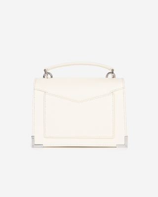 Emily small white grained leather bag
