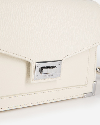 Emily small white grained leather bag