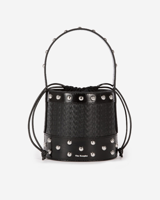 Studded bucket bag, black