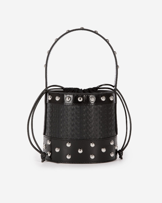 Studded bucket bag, black