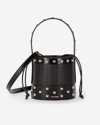 Studded bucket bag, black