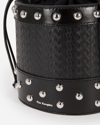 Studded bucket bag, black