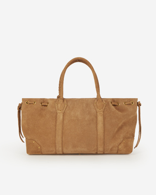 Brown suede tote bag