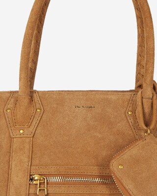 Brown suede tote bag