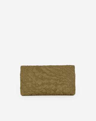 Small khaki canvas heritage clutch bag