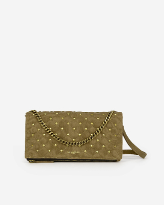 Small khaki canvas heritage clutch bag