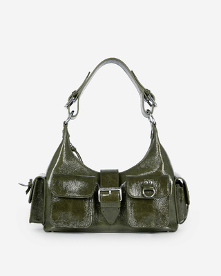 Amelia bag in green cracked leather