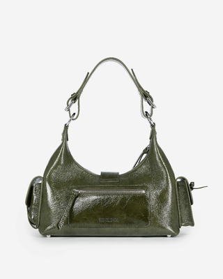 Amelia bag in green cracked leather