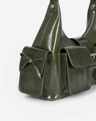 Amelia bag in green cracked leather