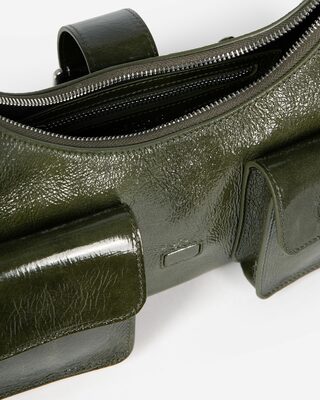 Amelia bag in green cracked leather