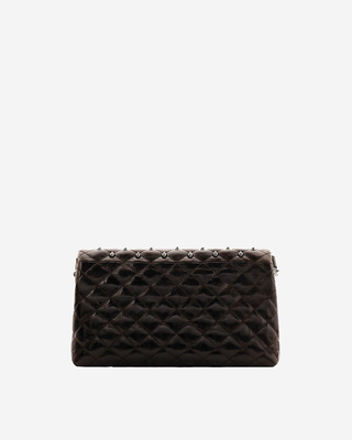 Heritage small clutch bag in brown cracked leather