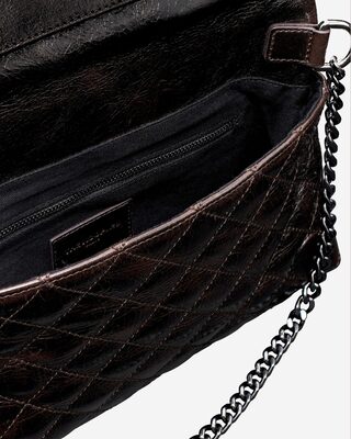 Heritage small clutch bag in brown cracked leather