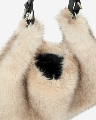 Beige fur-effect bag