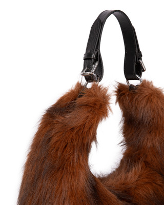 Brown fur-effect bag