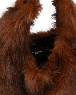 Brown fur-effect bag