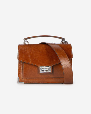 Emily bag in cognac cracked leather