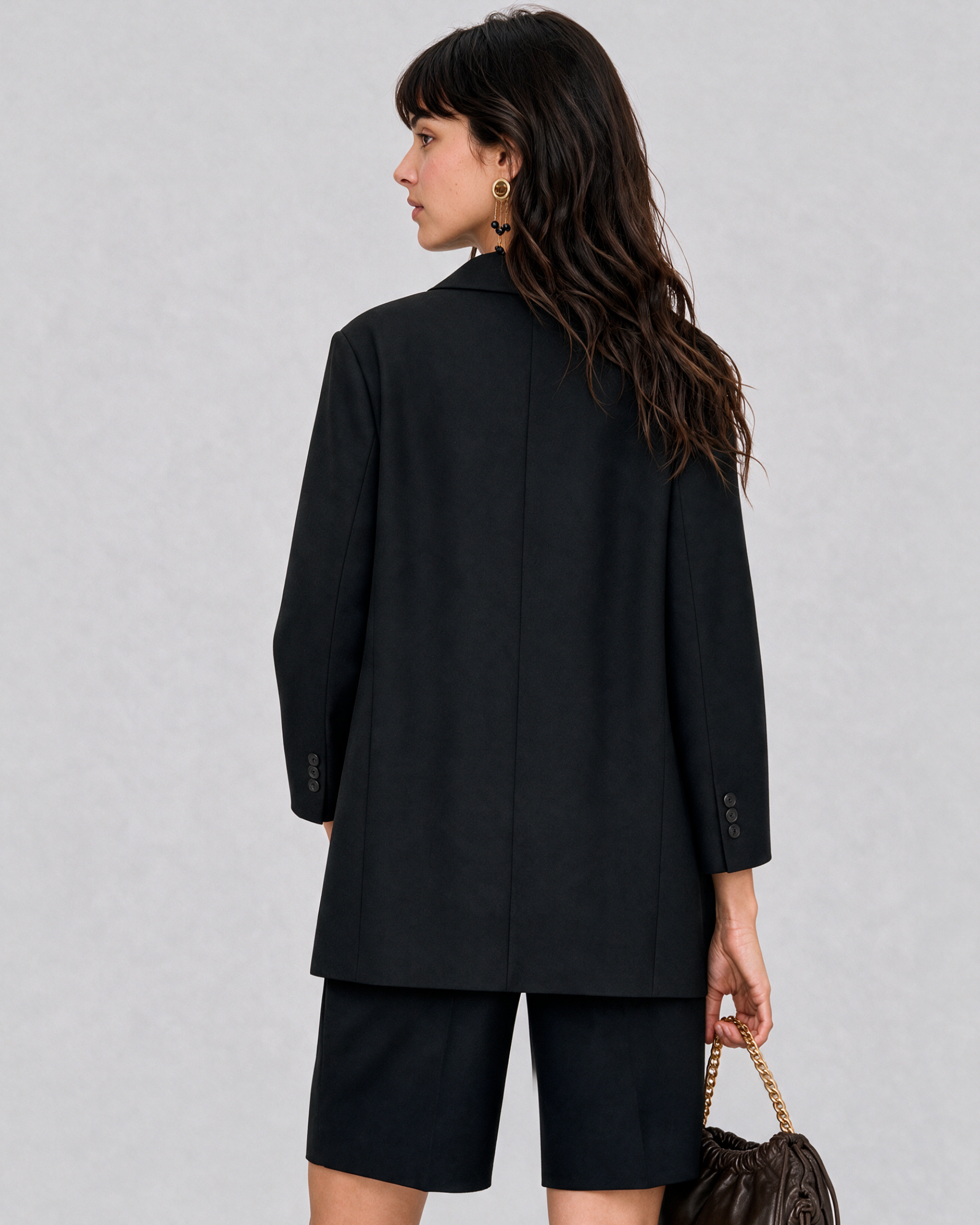 Oversized suit jacket in black wool
