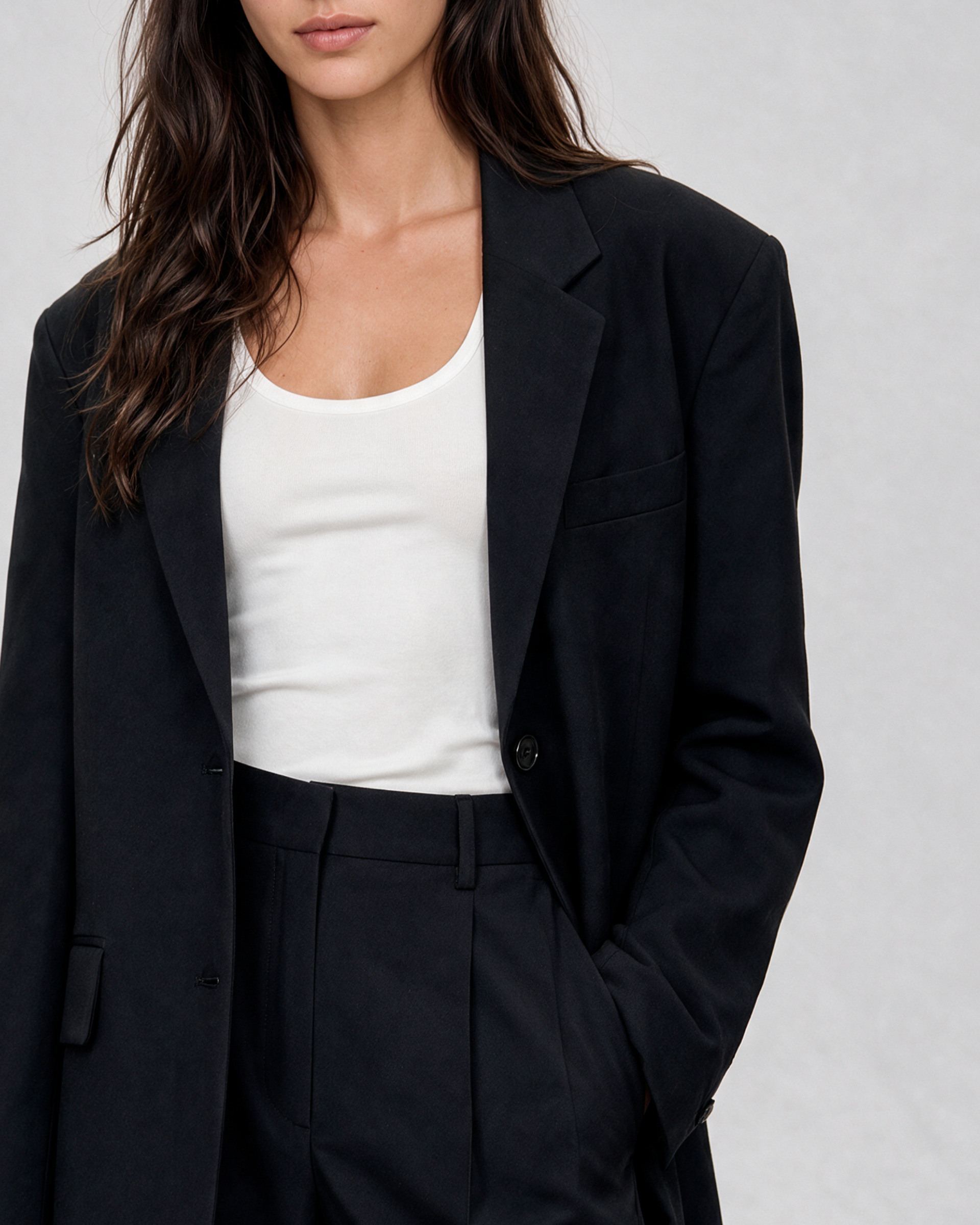 Oversized suit jacket in black wool