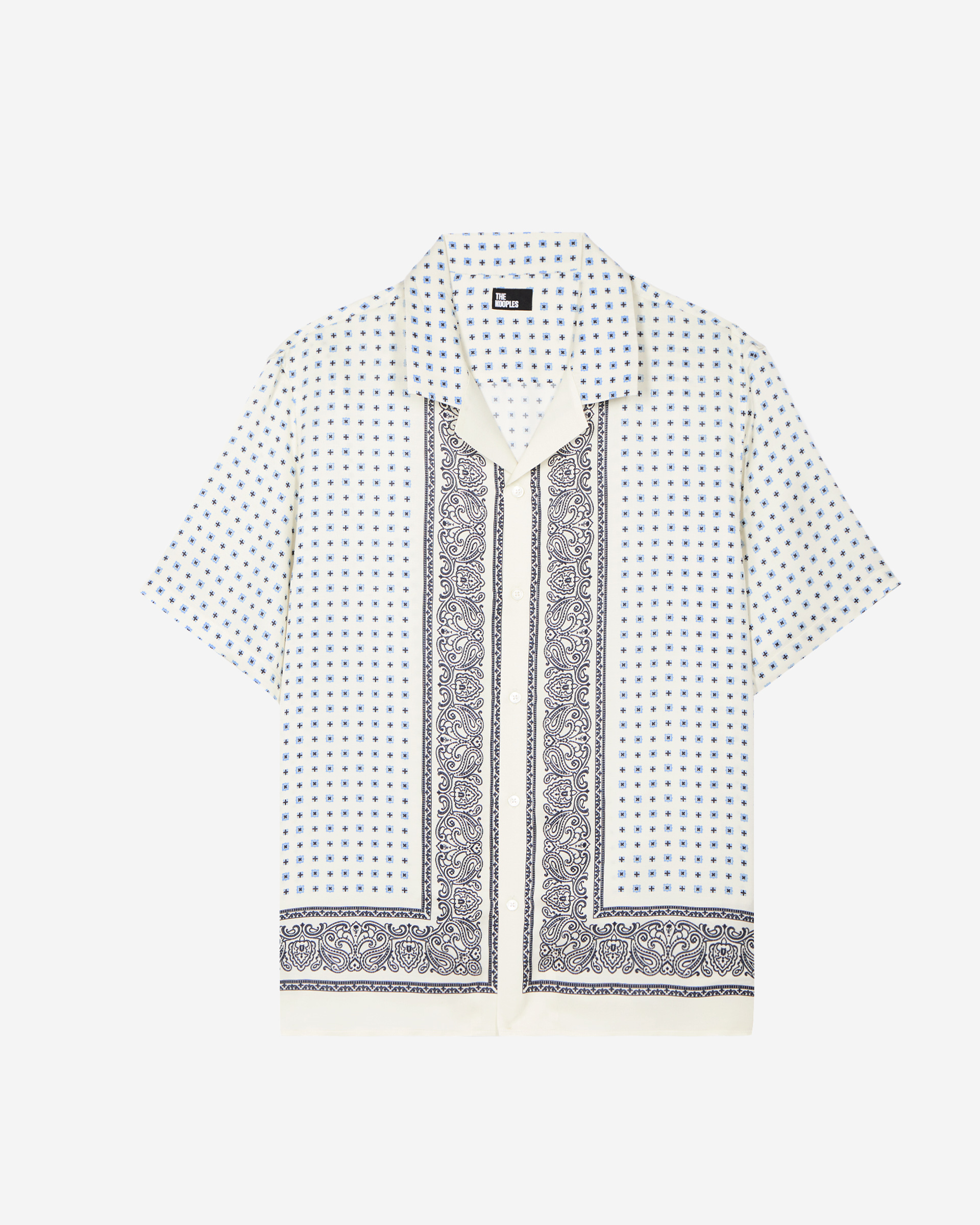 Short-sleeved bandana shirt ecru
