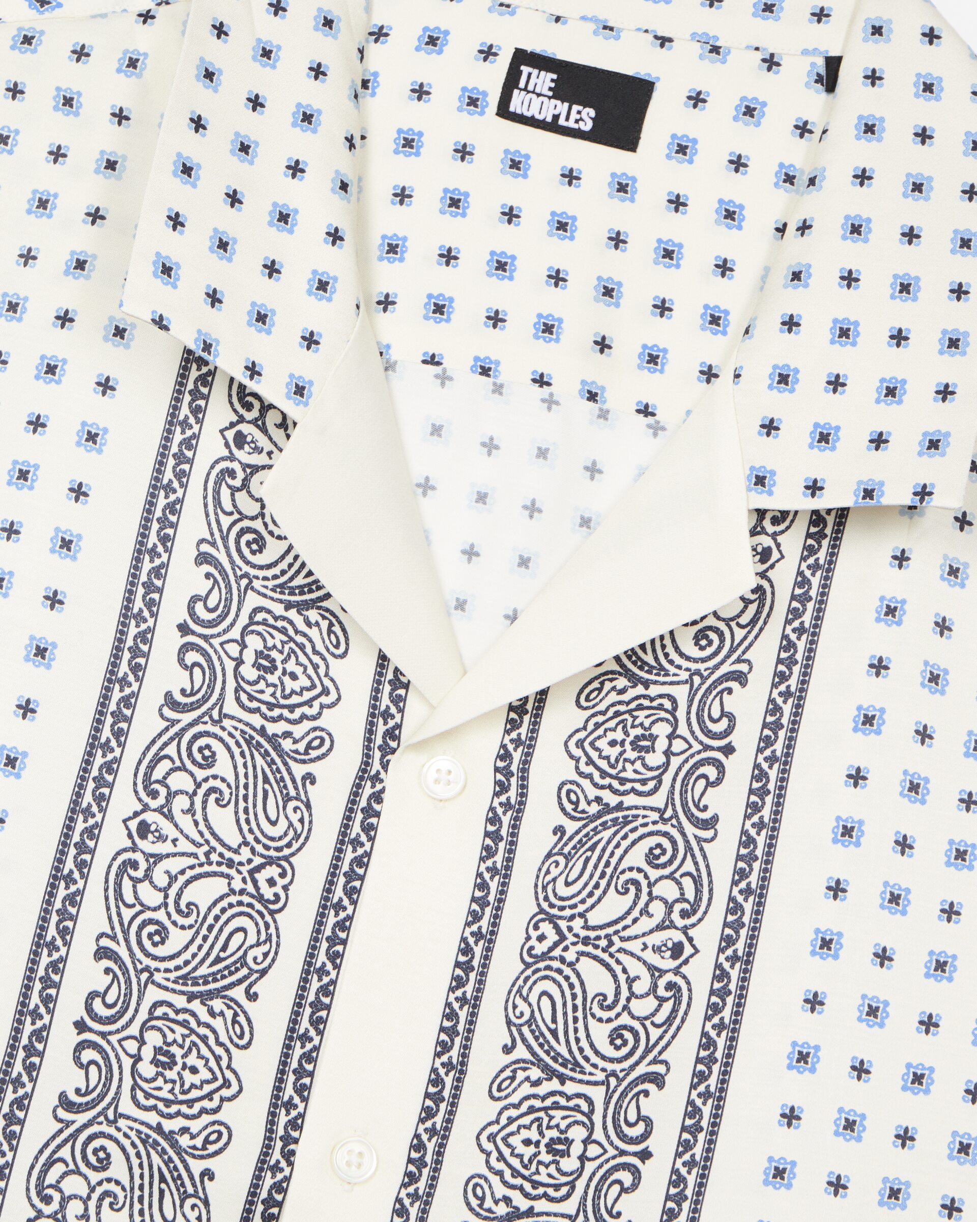Short-sleeved bandana shirt ecru