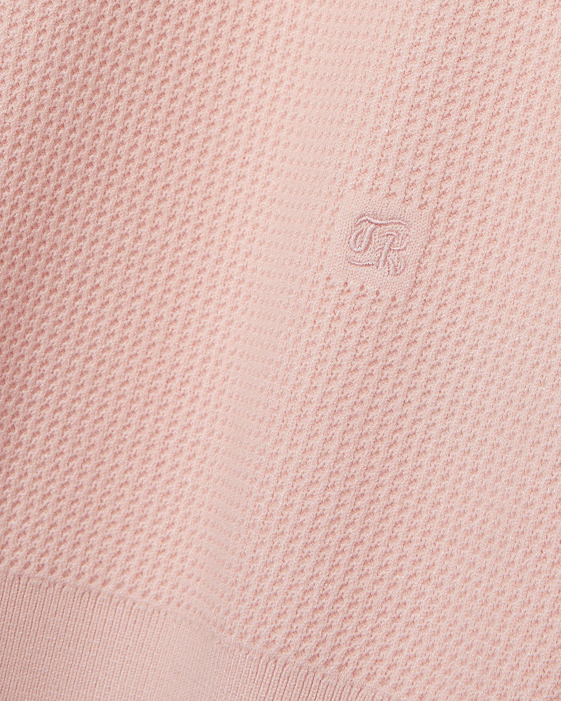 Pink polo-neck zip sweater