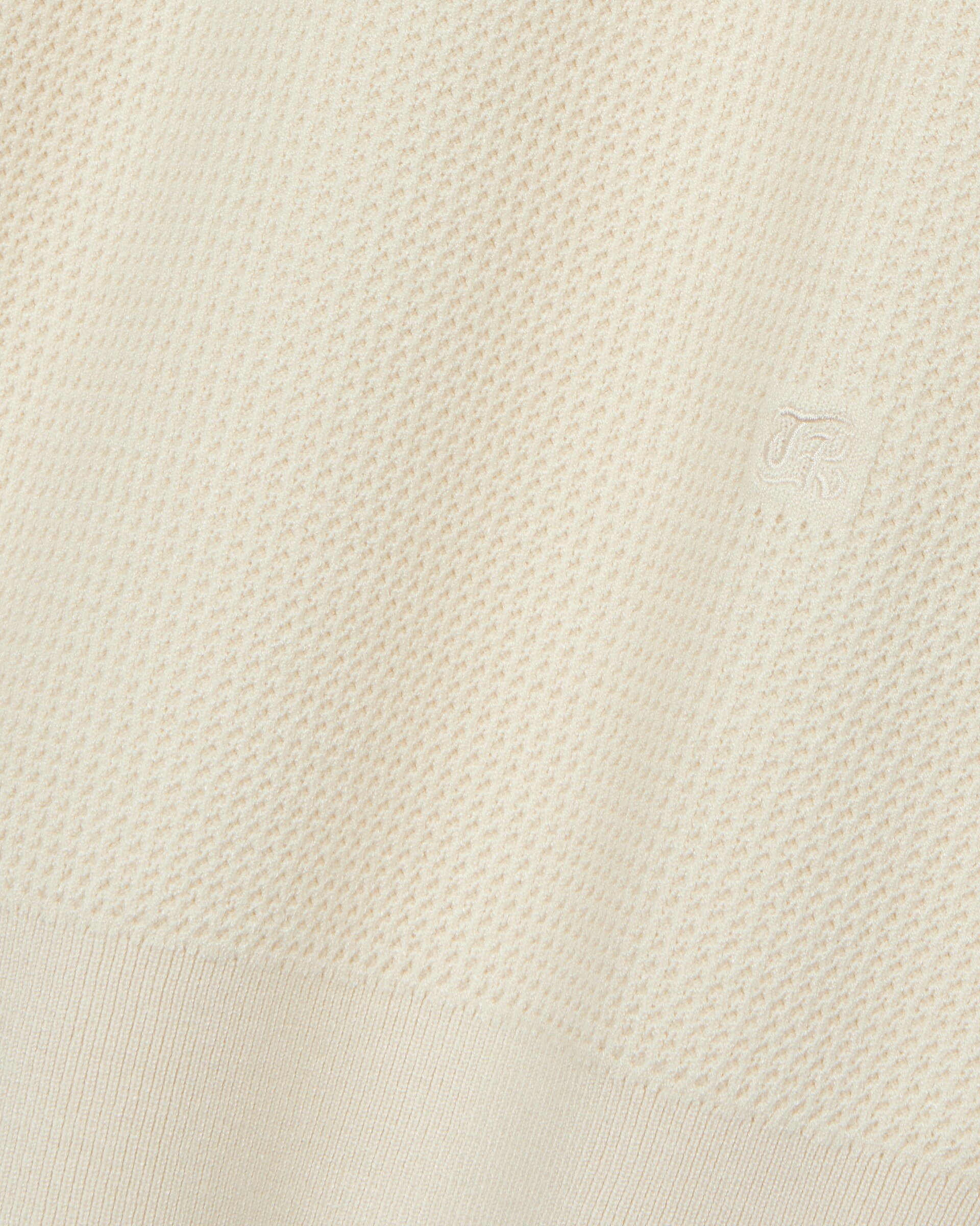 Beige polo-neck zip sweater