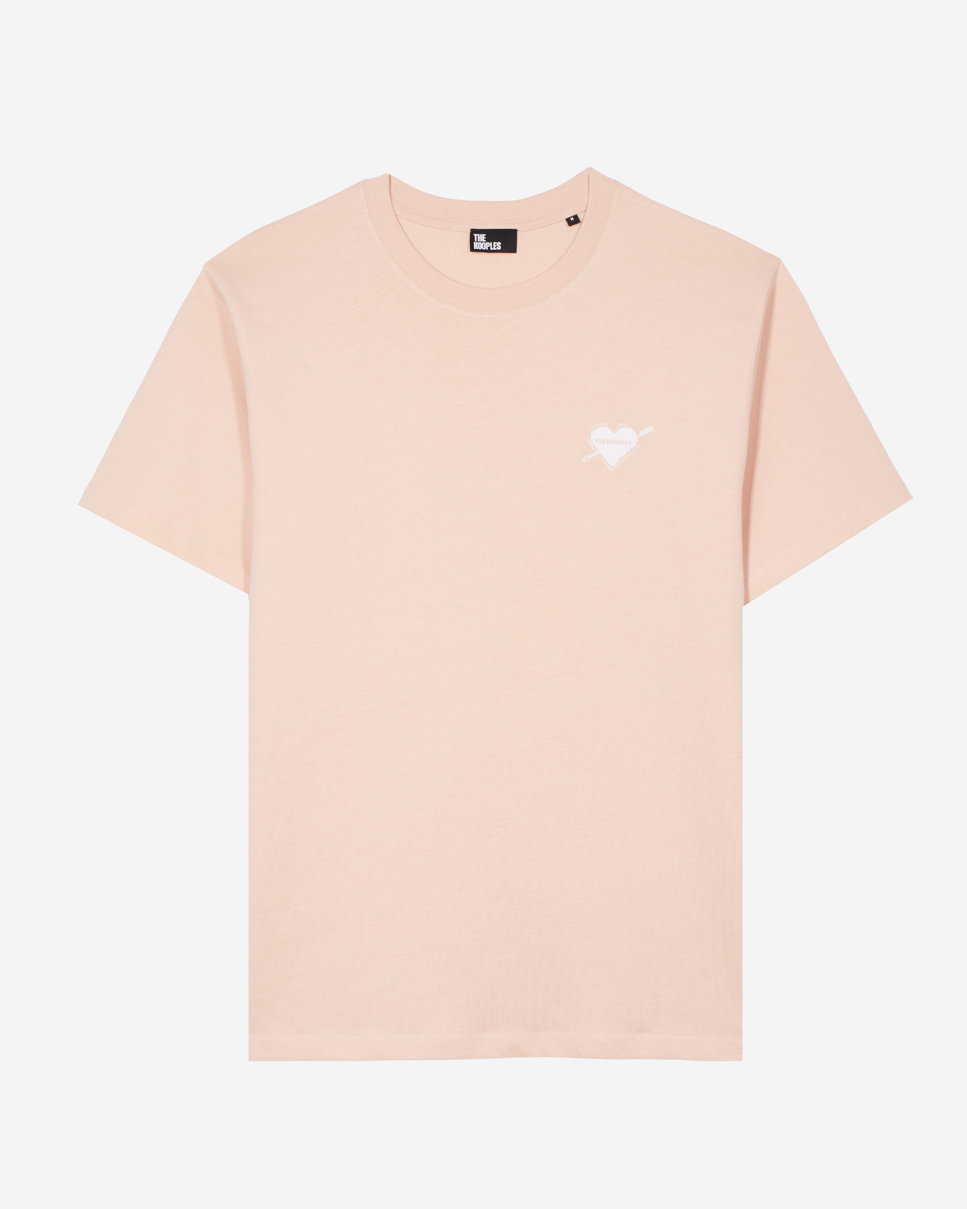T-shirt with pink heart flock