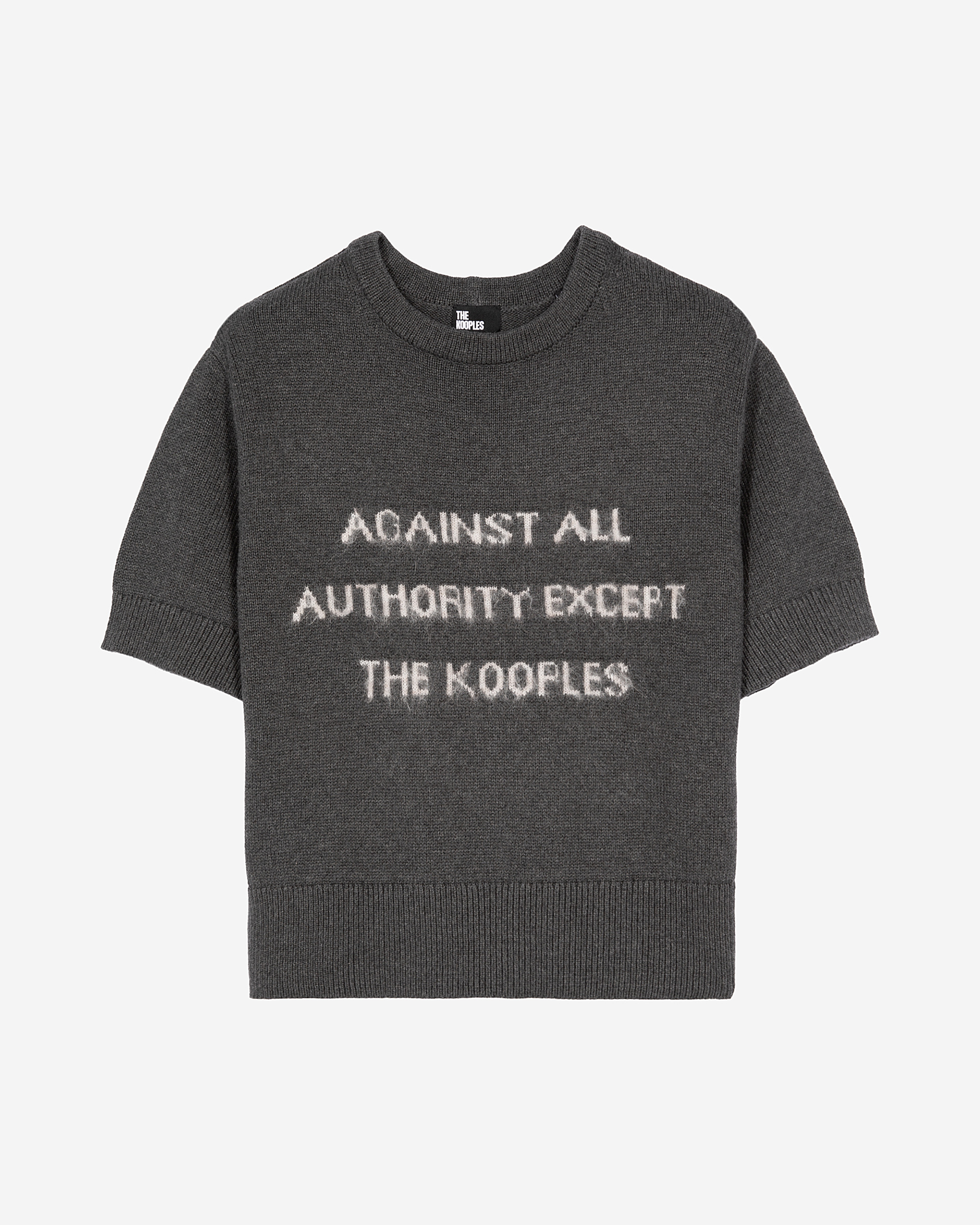 Short sleeved screen printed sweater