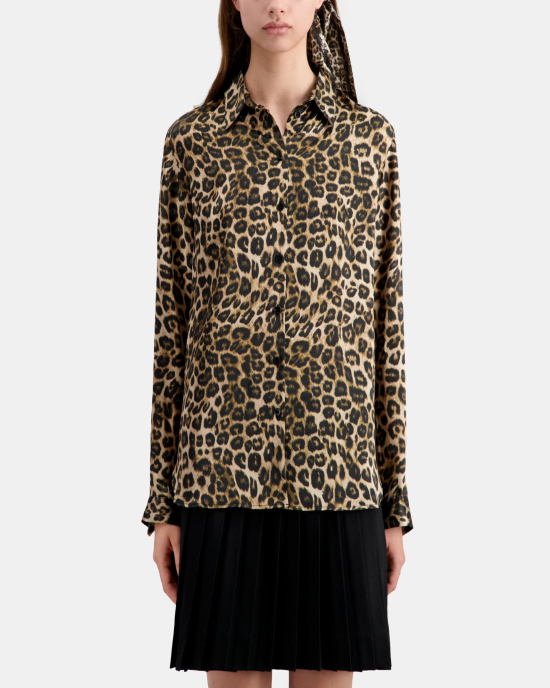 Leopard print silk shirt