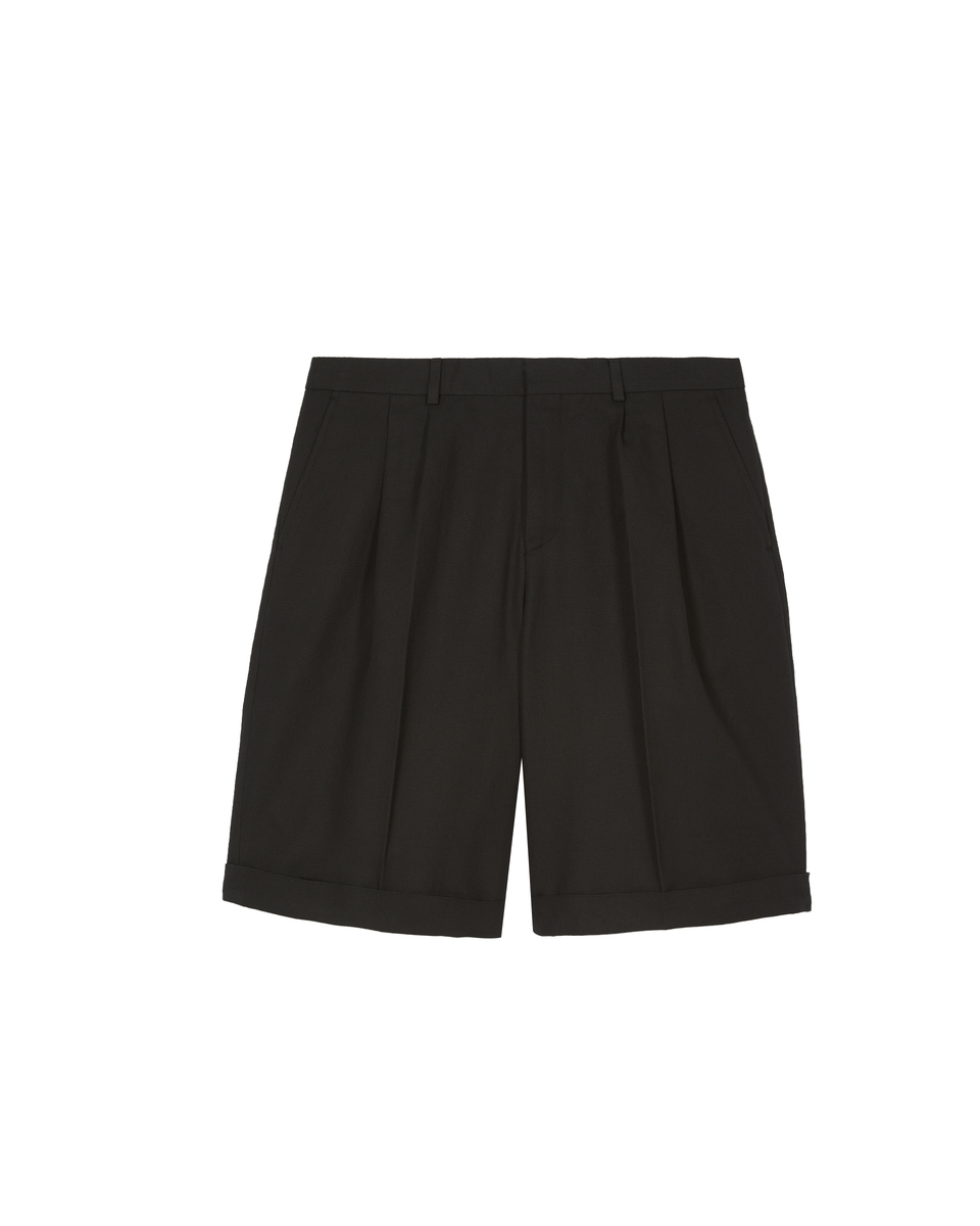 Black wool Bermuda shorts