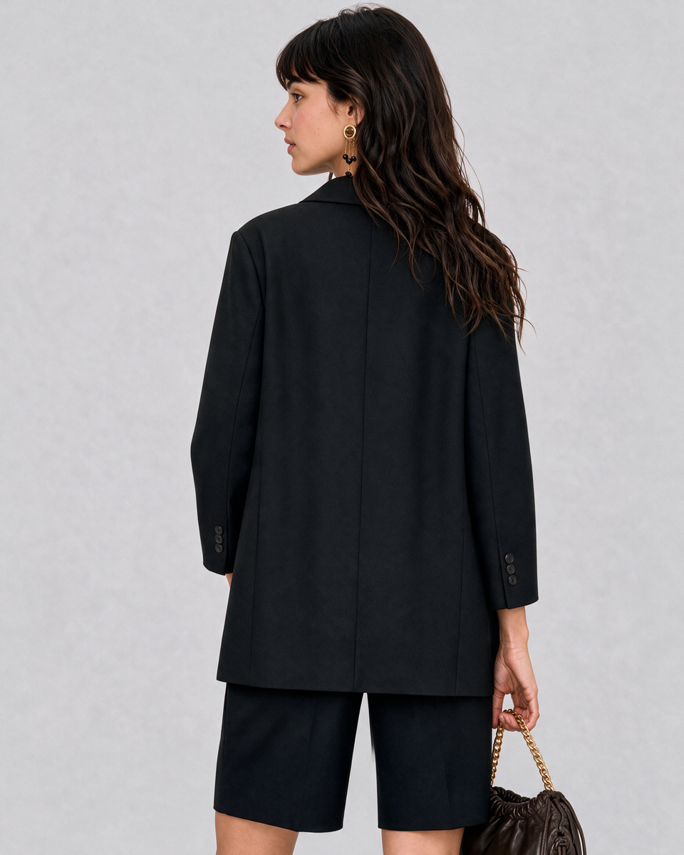 Oversized suit jacket in black wool