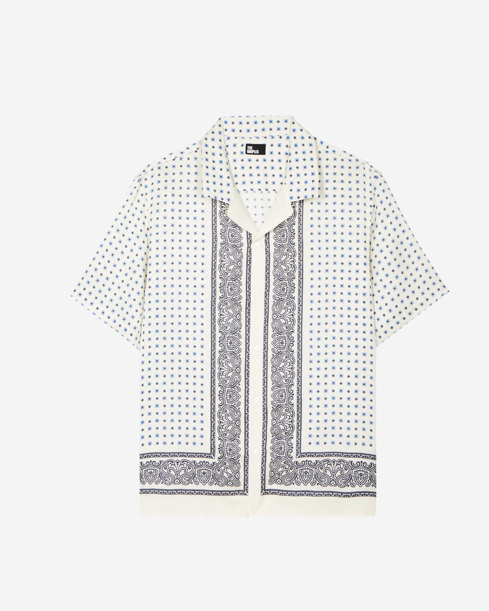 Short-sleeved bandana shirt ecru