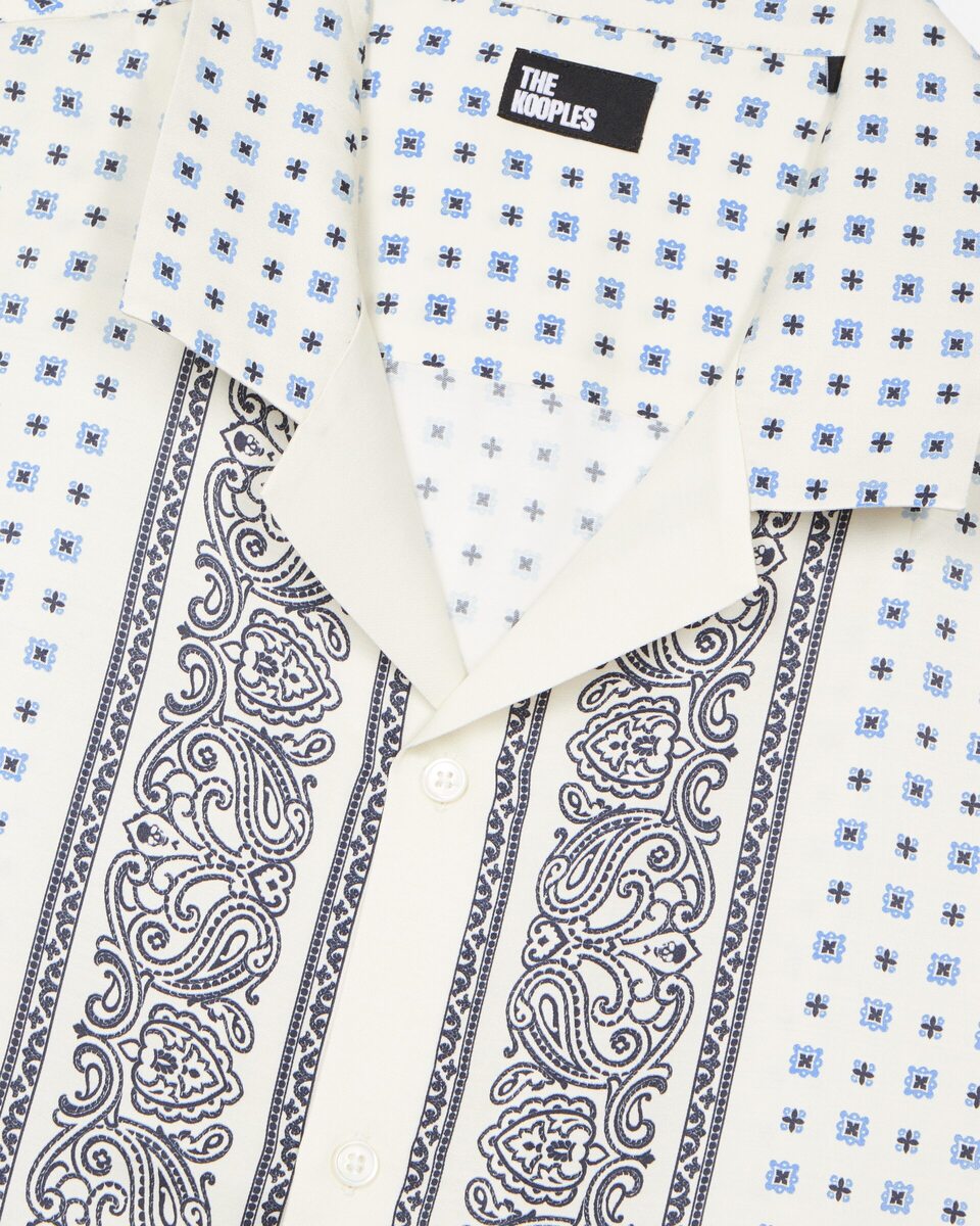 Short-sleeved bandana shirt ecru